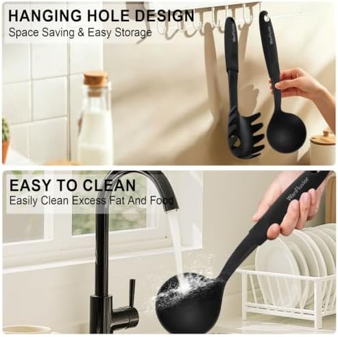 Pasta Fork and Soup Ladle Set, 2 PCS Kitchen Pasta Spoon Spaghetti Strainer