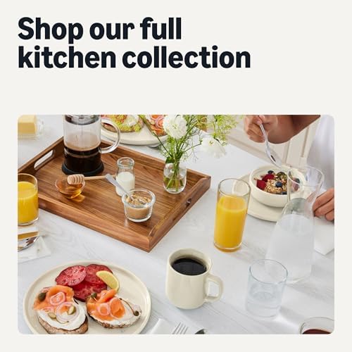 Amazon Basics Ceramic Serving Bowls Set Of 3, Glazed Stoneware (6", 8" & 10"), Nestable Space-Saving, Stain-Resistant, Microwave & Dishwasher-Safe, Ivory