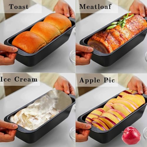 2PCS Small Loaf Pan for Baking Bread, 1lb Bread Loaf Tin, 7.5 x 3.5 x 2.4 inch Banana Bread Pans, Non-Stick Meatloaf Pan, Rectangular Bread & Loaf Tins for Ovens Air Fryer (Pack of 2)