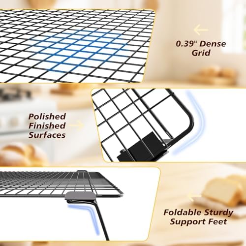 2 Tier Cookie Cooling Rack 13.4"x9.3" with 50 Pcs Baking Paper