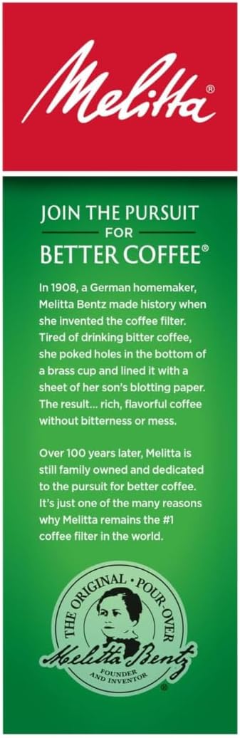 Melitta #2 Cone Coffee Filters, Natural Brown, 100 Count (Pack Of 3), 300 Total Filters - Fits all 2-6 Cup Cone Coffee Makers and 1-cup Pour-Over Brewers, Compostable, Tear-Resistant, Made in USA