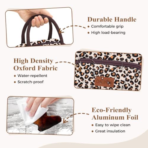 DALINDA Lunch Bag Lunch Box for Women Men, Insulated Lunch Bags Water-Resistant Cute Cooler Lunch Tote Bag, Reusable Large Capacity for Work Travel Picnic