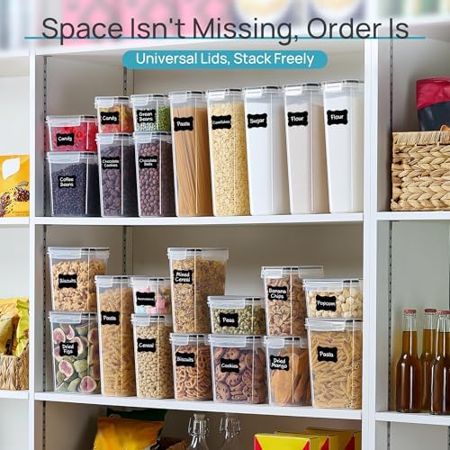 Vtopmart Airtight Food Storage Containers with Lids, 24 pcs, Black