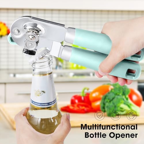Beneno Heavy Duty Hand Can Opener Manual with Magnet Lid Remover, Mint