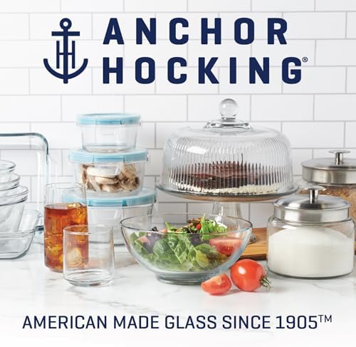Anchor Hocking 4 Piece Glass Mixing Bowls Set – Durable, Microwave, Oven, and Dishwasher Safe – Perfect for Prep, Mixing, Serving, and Storage – Made in USA