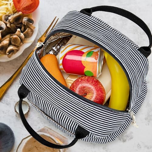 Bluboon Lunch Bag for Women Men Cute Corduroy Lunch Tote Bags Reusable Insulated Lunch Box Large Capacity Reusable Insulated Cooler for Work Picnic or Travel