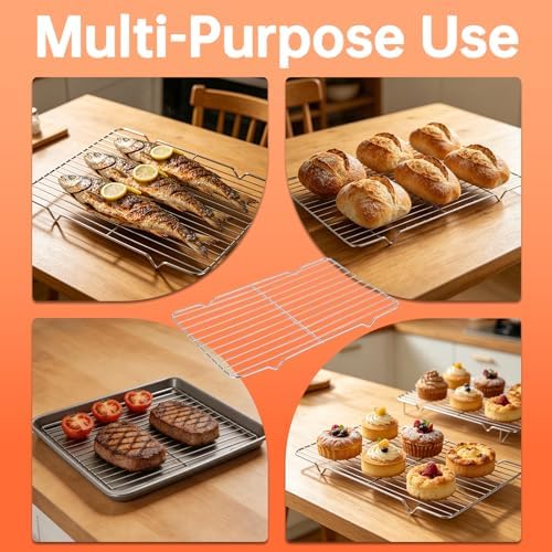 Roasting Rack for 9x13 Baking Pan, Wire Rack for Cooking and Baking Sheet