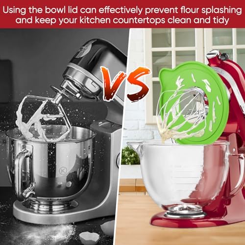 Glass Bowl Compatible With KITCHENAID 4.5/5 QT Tilt-Head Stand Mixer,with Lid Measurement Markings,Allows Placing it in the Microwave and Refrigeratr
