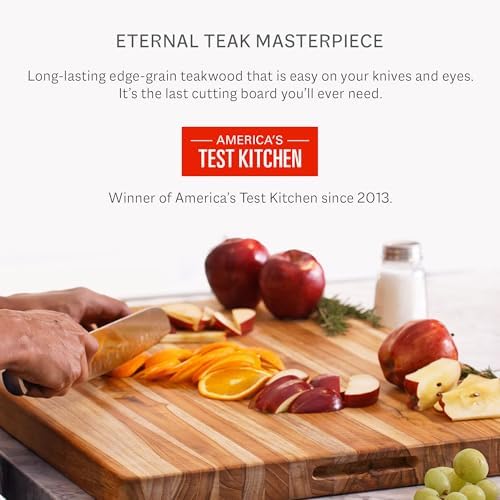 Teakhaus Cutting Board - Extra Large (XL) Teak Wood Cutting Board 24”L x 18”W x 1.5” Thick - Sustainably Harvested and FSC Certified - Knife Friendly with Natural Oil Finish