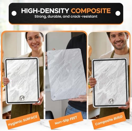 Composite Wood Cutting Board Set of 3, Marble Stone Look