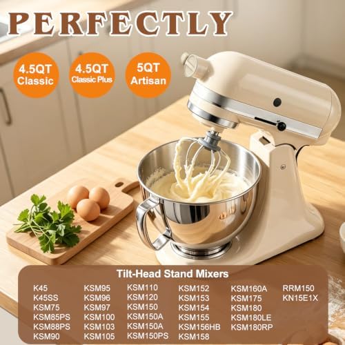 5QT Stainless Steel Mixer Bowl for KitchenAid 4.5 & 5 Quart Tilt-Head Mixer