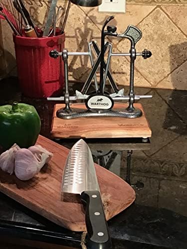 Warthog Elite A4 Knife Sharpener, Diamond Rods, Metal Frame, GM Grey