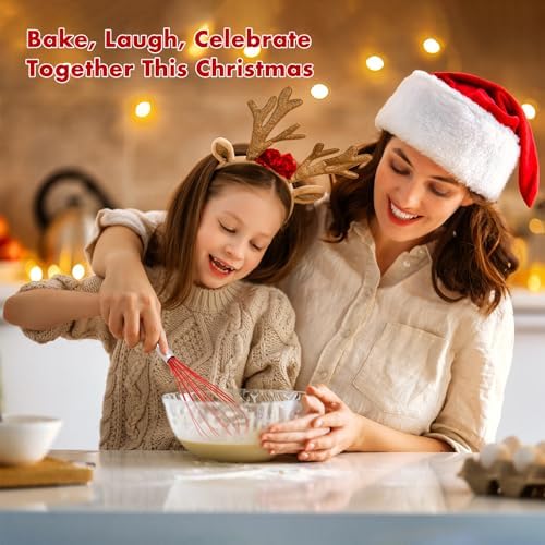 OYV Christmas Whisk Set of 3, 8/10/12 Inch, Holiday Red/Green/White