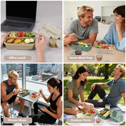 Caperci Bento Box Adult - 50 oz Large Lunch Containers for Adults and Teens