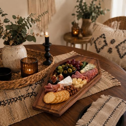 Large Gothic Coffin Charcuterie Board - Acacia Wood Coffin Cutting Board 17x10.5inch - Halloween Serving Tray for Goth Platter, Witchy Gifts for Women