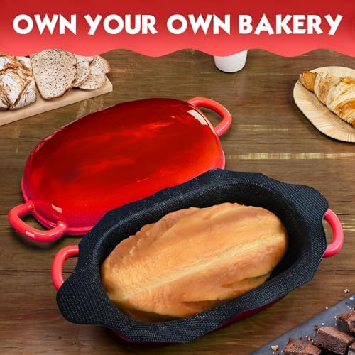 Dutch Oven, 2.5QT Bread Pans with Silicone Liner for Bread Baking