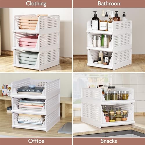 CTSNSLH 5 Pack Closet Organizers Stackable Storage Box