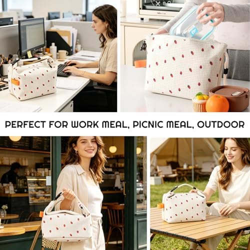 SUOXU Insulated Lunch Bag, Reusable Thermal Lunch Box Tote for Women & Men, Large Capacity Leakproof Cooler Bag for Work, Picnic Travel