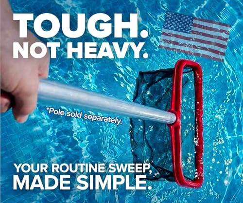 Pool Skimmer Net for Leaves // Leaf Rake for Pool - Heavy Duty Rubber Edge