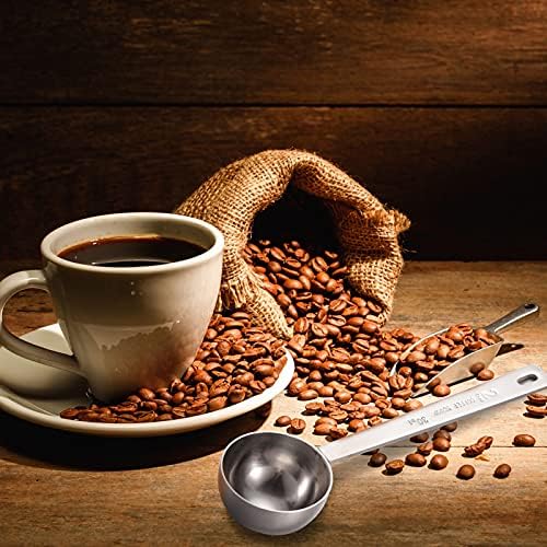 Geiserailie 4 Pcs 2 Tablespoon Scoops with Long Handle, 30 ml Stainless Steel Measuring Spoon for Coffee Milk Fruit Powder, Loose Tea Dry, Spice Jar, Cooking Baking, and Other Dry Goods