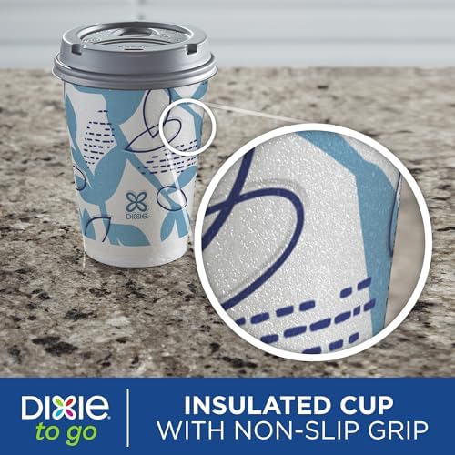 Dixie To Go Disposable Coffee Cups With Lids, 12 oz Paper Cups, 156 Ct