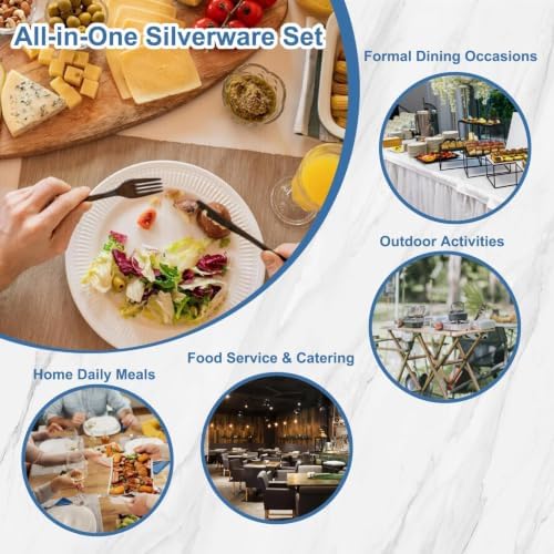 BEWOS 20 Piece silverware set - Service for 4, Black Stainless Steel Silverware Set with Mirror Polishing, Including Knives, Forks and Spoons, Dishwasher Safe, Flatware Set Suitable for Home Kitchens