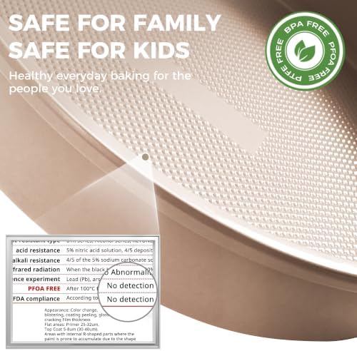HONGBAKE Ceramic Nonstick 9” Round Cake Pans, Heavy-Duty Aluminized Steel