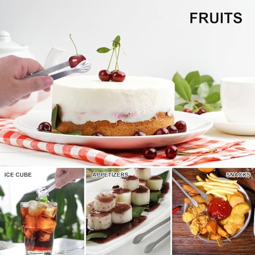 Serving Tongs Kitchen Tongs,Buffet Tongs, Stainless Steel Food Tong Serving Tong,small tongs12 Pack (5 Inch(12 pack))