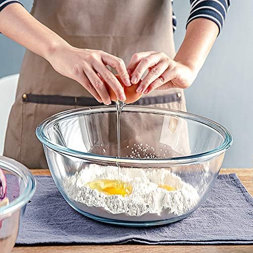 M MCIRCO 4 Packs Glass Mixing Bowls with Lids Set, 0.8/1.7/2.9/4.8 Qt