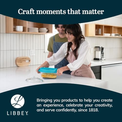 Libbey Baker’s Premium 3 Piece Glass Baking Dish Set, Stackable, Space Saving Casserole Dish with Lid Set, Baking Glassware for Casseroles, Desserts
