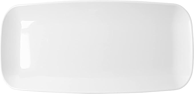 Plasticpro Plastic Serving Trays - Serving Platters Disposable Party Dish White, (4, Rectangle White Tray 10'')