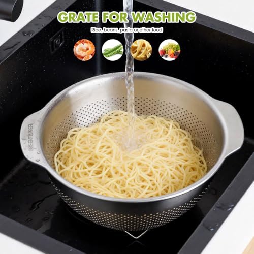 Greentainer 18/8 Stainless Steel Colander Set of 3 (2.5QT, 3.5QT, 5QT)