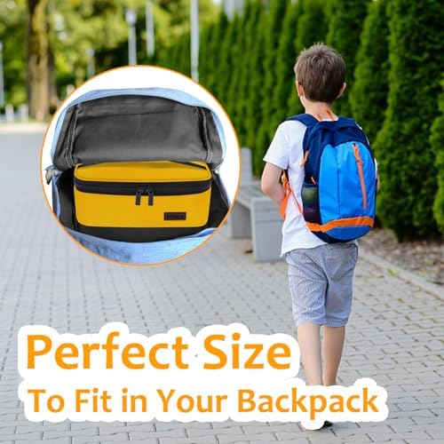 Gloppie Small Lunch Bag, Insulated Lunch Box for Adults & Kids, Yellow