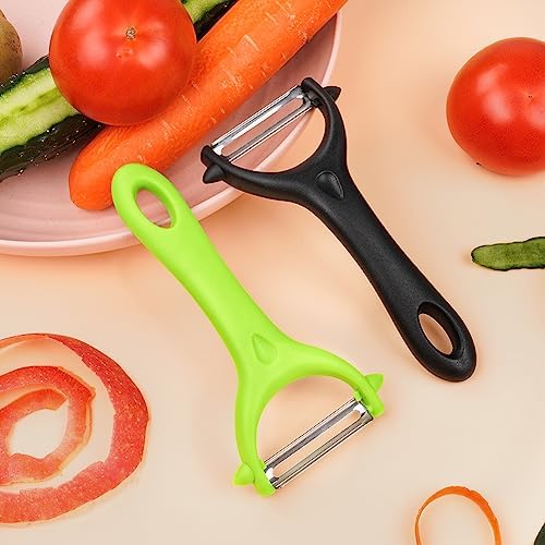 AUAUY 2Pcs Potato Peeler, Y-Shaped Swivel Vegetable Peeler, Black+Green