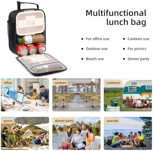 Lovoeo Lunch box Lunch bag for men women Insulated Lunchbox Lunch bags for Work Picnic Travel (Thicken grey)