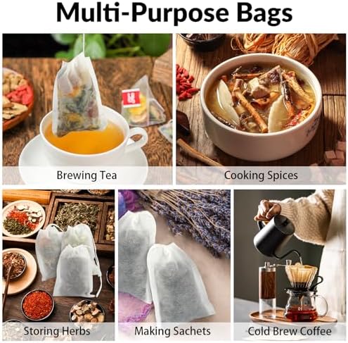 300 Pcs Disposable Empty Tea Bags for Loose Leaf Tea
