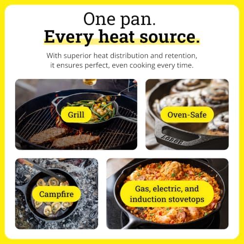 Lodge Square Cast Iron Grill Pan, PFAS-Free, 10.5 Inches