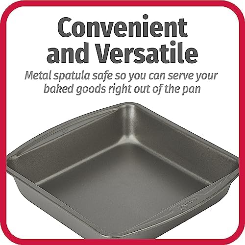 GoodCook Everyday Nonstick Steel Square Pan, 8", Gray (Pack of 2)