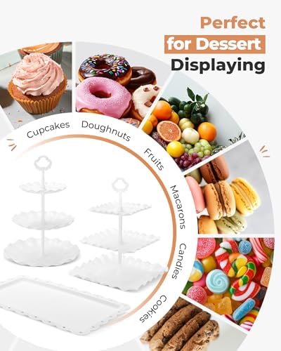 Kootek 5pcs Cupcake Stand Dessert Table Display Set Serving Tray for Party