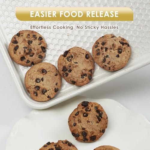 Baking Sheet Pan Set of 3, Nonstick Carbon Steel Cookie Sheets with Texture