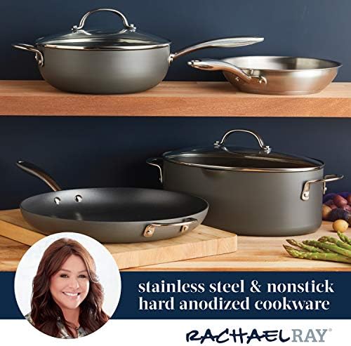 Rachael Ray Professional Nonstick Cookware Oval Pasta Stockpot and Braiser