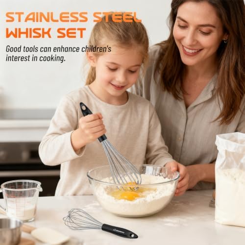 NileHome Whisk Set 8" 10" Kitchen Whisk,2-Pack