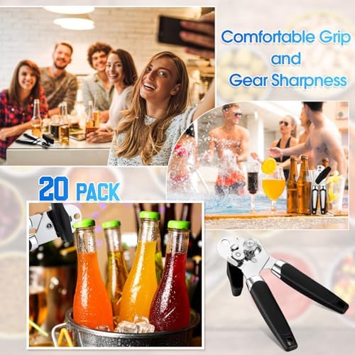 Gisafai 20 Pcs Manual Can Opener Bulk Sharp Blade Smooth Edge Handheld Tool