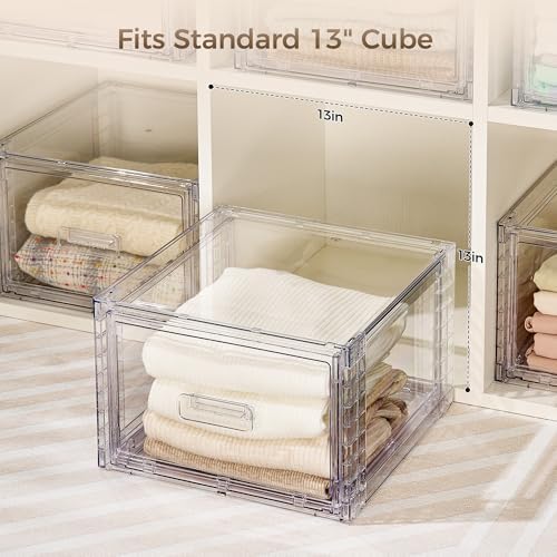 Vtopmart 6 Pack Clear Stackable Storage Bins 15QT