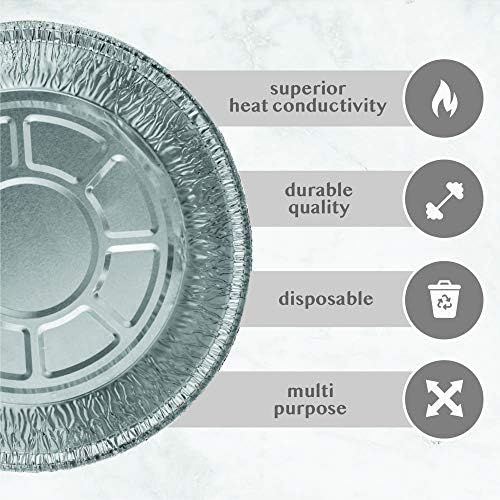 PLASTICPRO 6'' Inch Round Tin Foil Cake Pans Disposable Pack of 20