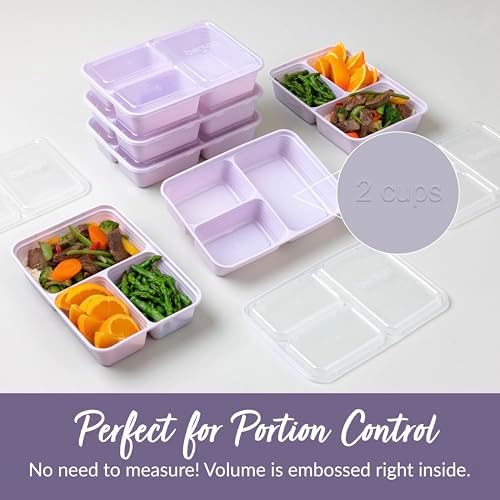 Bentgo Prep 3-Compartment Meal Prep Containers with Lids, 20 Piece Set