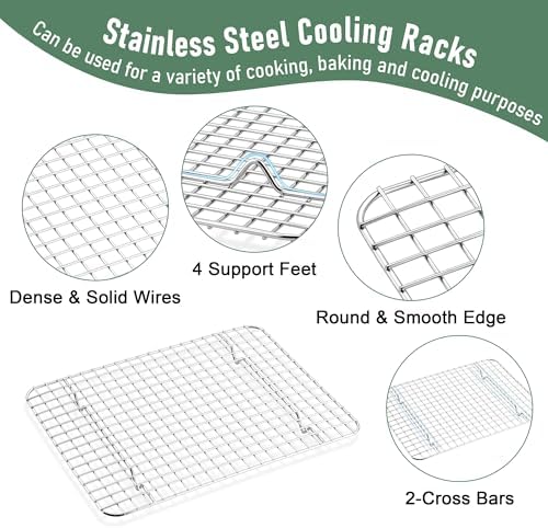 Homikit Baking Sheet with Wire Rack Set (3 Pans + 3 Racks), 16/12/9 Inch