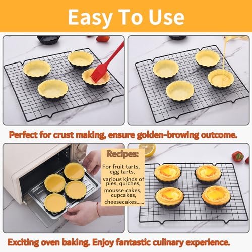 DATANYA 8 Pack Mini Tart Pans 4 Inch with Removable Bottom Round Nonstick Quiche Pan, Heavy Duty Fluted Side for Pies, Mousse Cakes, Dessert Baking (4 Inch 8pcs)