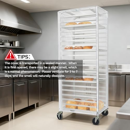 BIEAMA 20 Tier Full Size Bun Rack Cover, Commercial Bakers Racks Cover