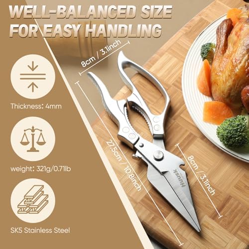 Huusk Kitchen Scissors for Food - Multifunction Poultry Shears Heavy Duty